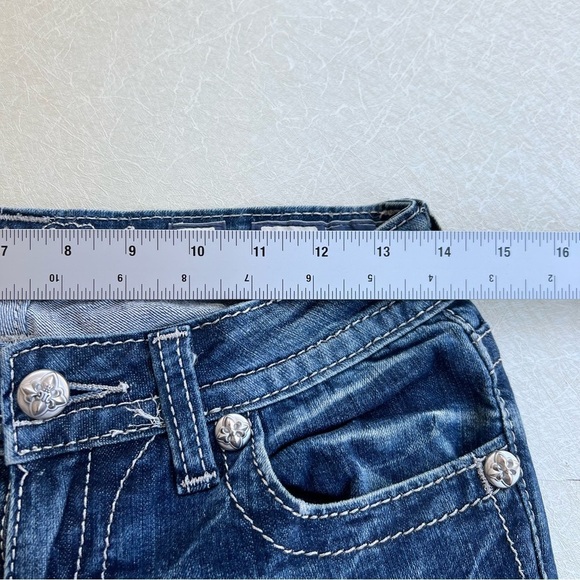 Miss Me Blue Boot Cut Jeans with Embroidered Back - Picture 5 of 11